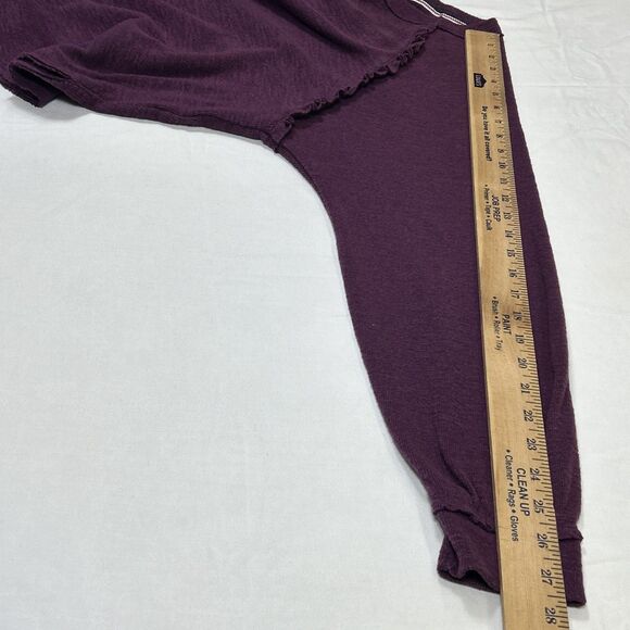 Anthropologie Pilcro Raglan Ruffled Thermal Top Purple Size Small Preppy Office - Picture 11 of 16